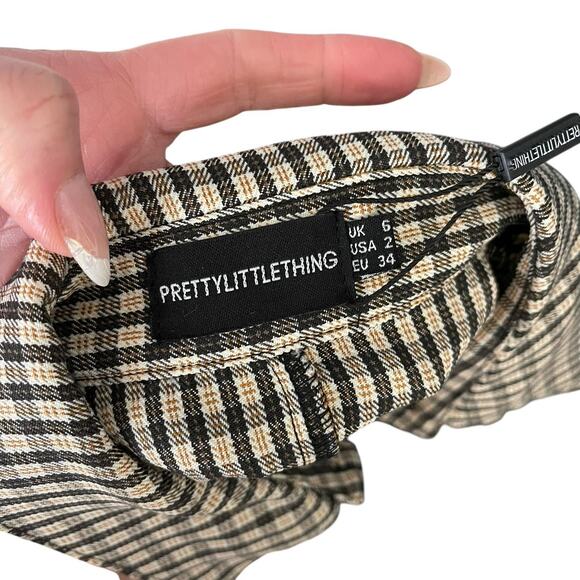 Pretty Little Thing US 2 Shirt Dress Long Sleeve Button Front Collared - Picture 2 of 9